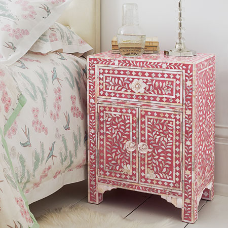 bone inlay bedside cabinet, bone furniture from india, indian bone furniture, bone bedside, inlay bedside, inlay interior furniture