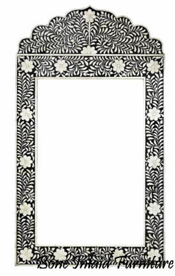 bone inlay mirror from india
