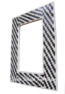 bone & horn inlay mirror